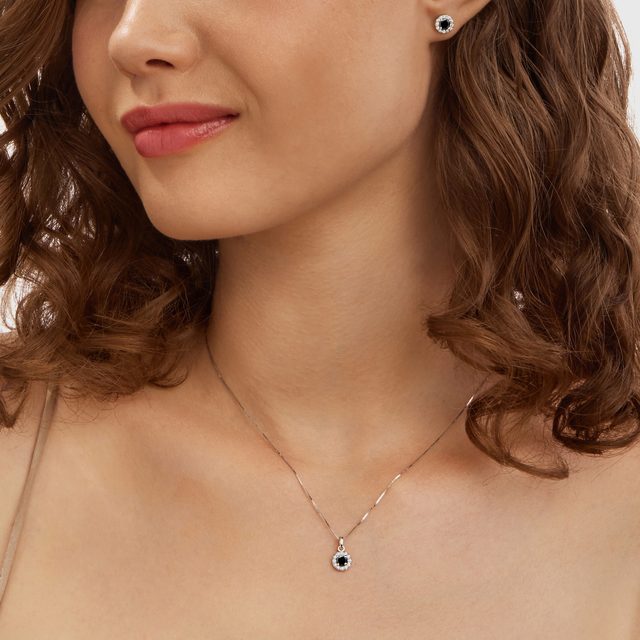 DIAMANTSCHMUCK AUS WEISSGOLD MIT SCHWARZEN DIAMANTEN - SCHMUCK SETS DIAMANT - 