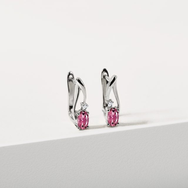 WEISSGOLD-OHRRINGE MIT TURMALIN UND DIAMANTEN - OHRRINGE TURMALIN - 