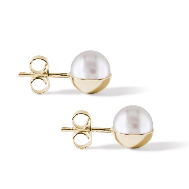 ZŁOTE KOLCZYKI - KOLCZYKI Z PERŁAMI - 