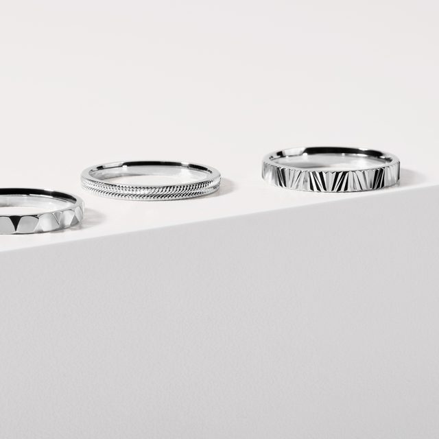 DAMENRING MIT GRAVUR AUS WEISSGOLD - RINGE WEISSGOLD - 