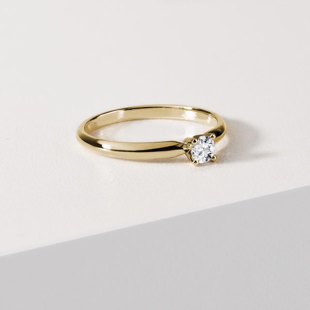 LUXURIÖSER VERLOBUNGSRING MIT DIAMANT IN GELBGOLD - VERLOBUNGSRINGE MIT BRILLANT - 