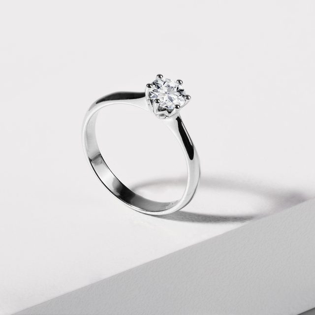 VERLOBUNGSRING MIT 0,5CT DIAMANT IN 14K WEISSGOLD - RINGE MIT LAB GROWN DIAMANTEN - 