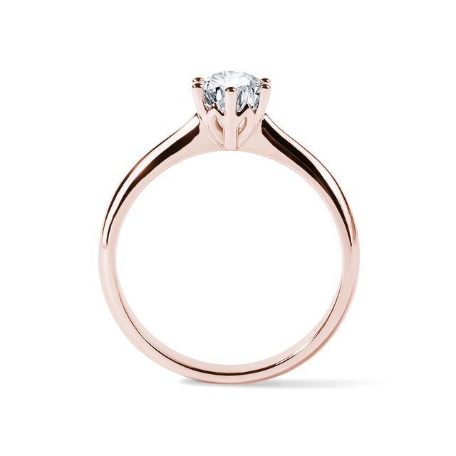 HALF CARAT DIAMOND 14K ROSE GOLD ENGAGEMENT RING - RINGS WITH LAB-GROWN DIAMONDS - 