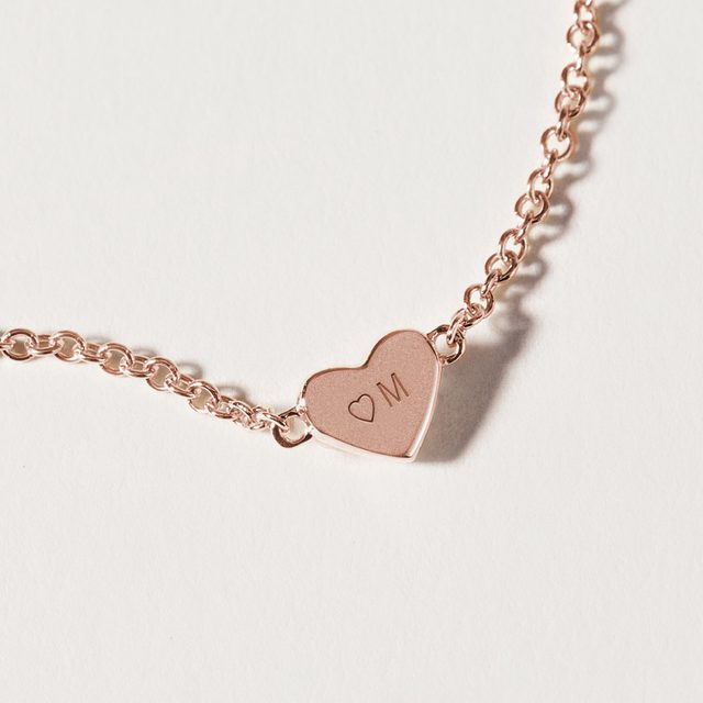 KINDERARMBAND MIT HERZ IN ROSÉGOLD - KINDER ARMBÄNDER - 