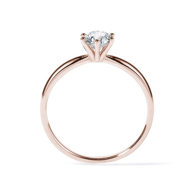 BAGUE DE FIANÇAILLES LUXUEUSE EN OR ROSE ET DIAMANT 0,5 CT - TAILLE BRILLANT - 