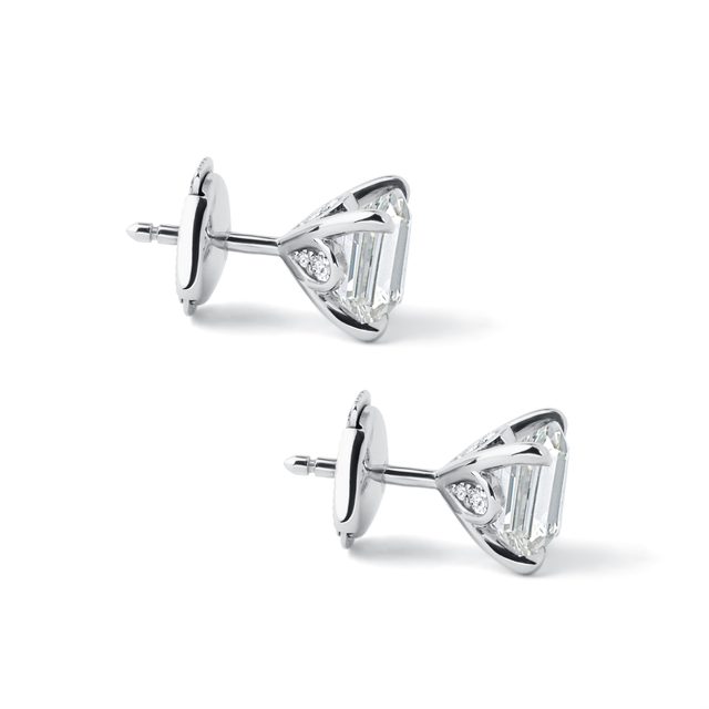 LUX WHITE GOLD DIAMOND STUDS - DIAMOND STUD EARRINGS - 
