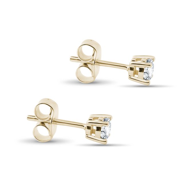 STUD EARRINGS WITH WHITE DIAMONDS - DIAMOND STUD EARRINGS - 