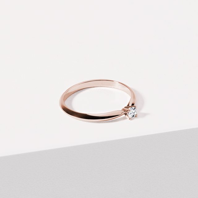 ZARTER VERLOBUNGSRING MIT DIAMANT IN ROSÉGOLD - VERLOBUNGSRINGE MIT BRILLANT - 