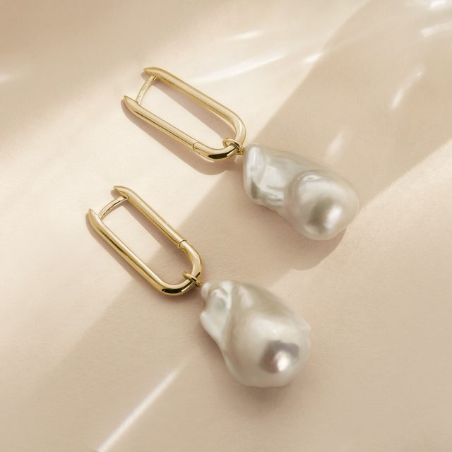 OHRRINGE MIT BAROCKPERLEN IN ROSÉGOLD - PERLEN OHRRINGE - 