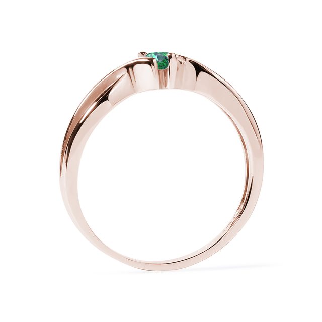 SMARAGD RING IN ROSÉGOLD - RINGE MIT SMARAGD - 