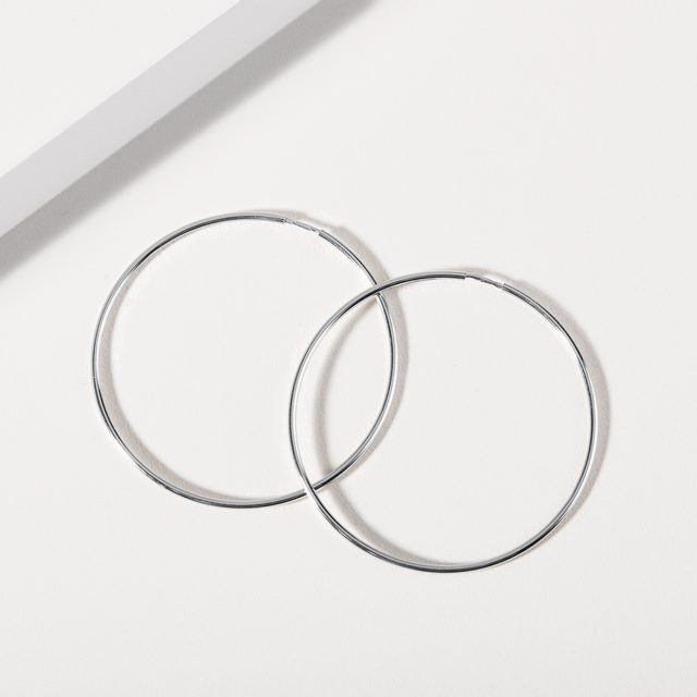 CREOLEN IN WEISSGOLD - OHRRINGE WEISSGOLD - 