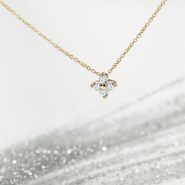 MODERN DIAMOND NECKLACE IN 14K YELLOW GOLD - DIAMOND NECKLACES - 