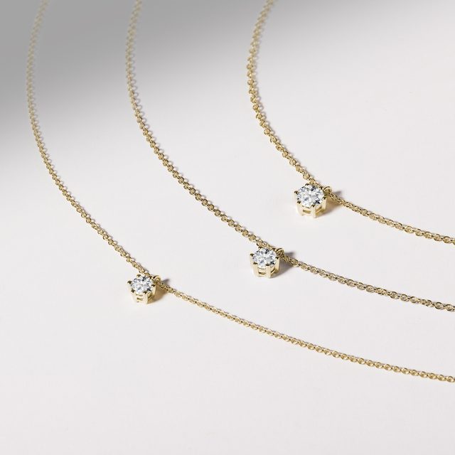 BRILLIANT DIAMOND PENDANT IN GOLD - DIAMOND NECKLACES - 