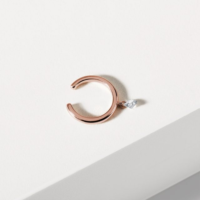 EAR CUFF AUS ROSÉGOLD MIT LABORDIAMANT - EAR CUFFS - 
