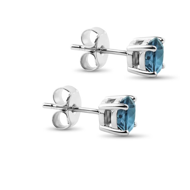 PECKY S TOPAZY V BÍLÉM ZLATĚ - NÁUŠNICE S TOPAZEM - 