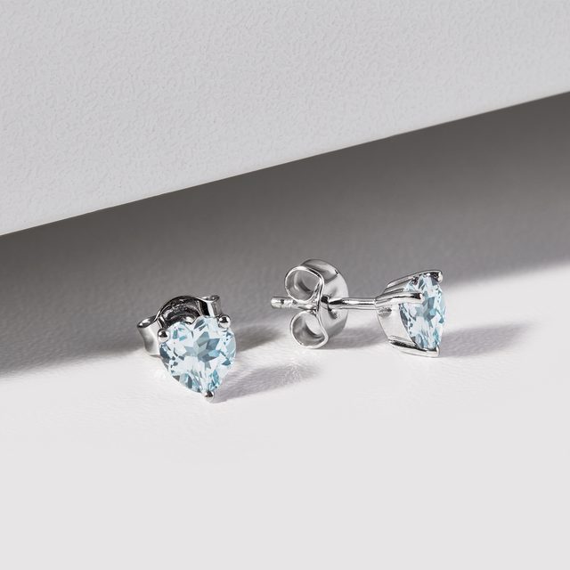 TOPAZ HEART EARRINGS AND NECKLACE SET - GEMSTONE SETS - 