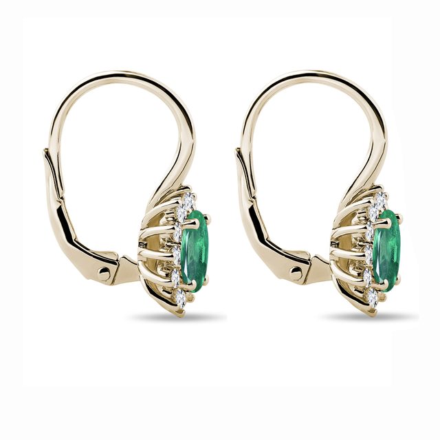 NÁUŠNICE SE SMARAGDY A DIAMANTY - NÁUŠNICE SE SMARAGDEM - 