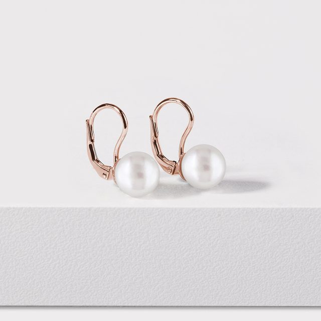 OHRRINGE AUS ROSÉGOLD MIT PERLEN - PERLEN OHRRINGE - 