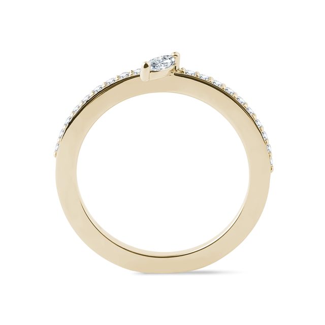 ZÁSNUBNÍ A SNUBNÍ SET MARKÝZA VE ŽLUTÉM ZLATĚ - SADY SNUBNÍCH A ZÁSNUBNÍCH PRSTENŮ - 