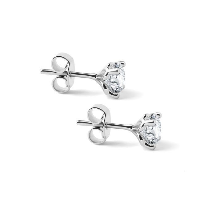 KLASICKÉ BRILIANTOVÉ NÁUŠNICE PECKY Z BÍLÉHO ZLATA - DIAMANTOVÉ NÁUŠNICE PECKY - 