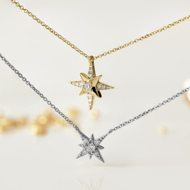 COLLIER POLARIS EN OR BLANC ET DIAMANTS - COLLIERS AVEC DIAMANTS - 