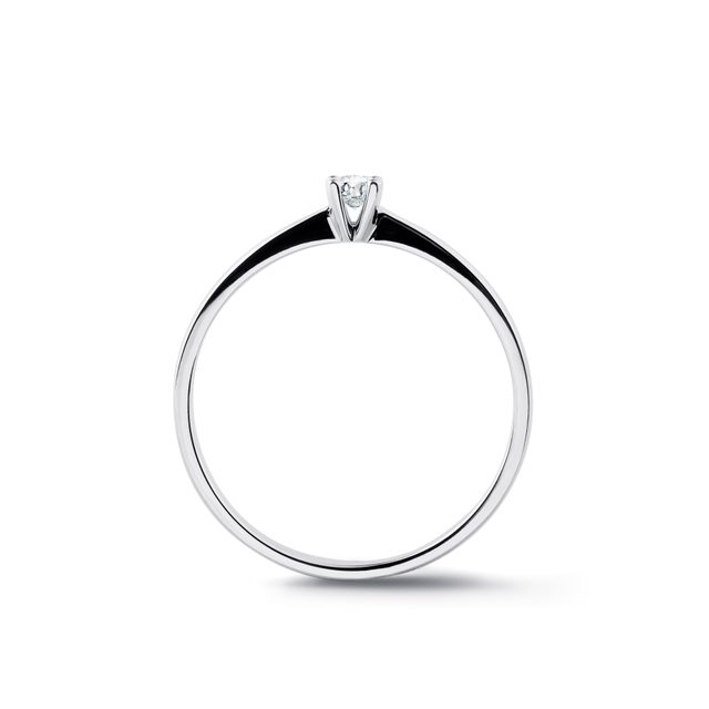 BAGUE D'OR BLANC MINIMALISTE AVEC DIAMANT - TAILLE BRILLANT - 