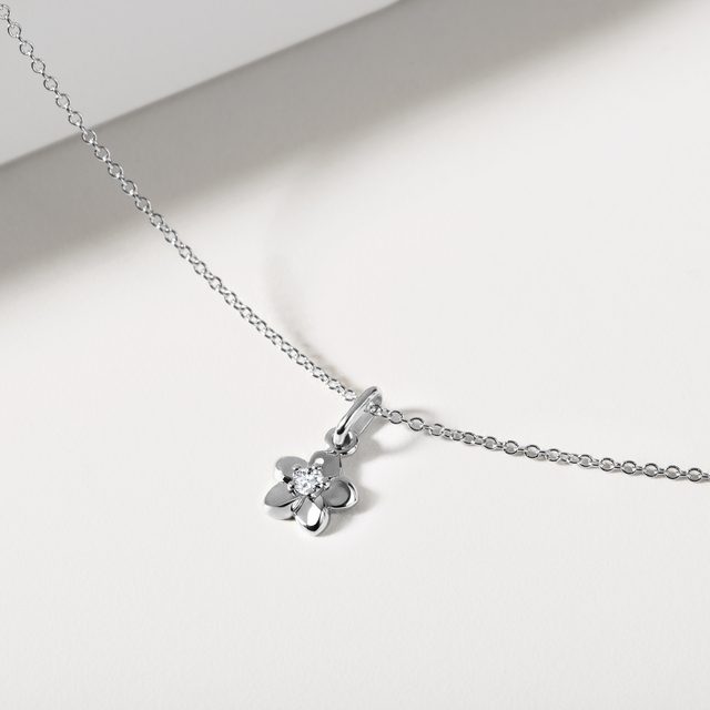 KINDERANHÄNGER AUS WEISSGOLD MIT DIAMANT - KINDER ANHÄNGER - 