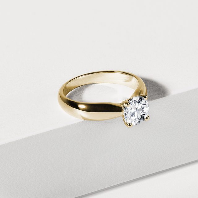 VERLOBUNGSRING MIT 1,0 CT LABORDIAMANT IN GELBGOLD - RINGE MIT LAB GROWN DIAMANTEN - 