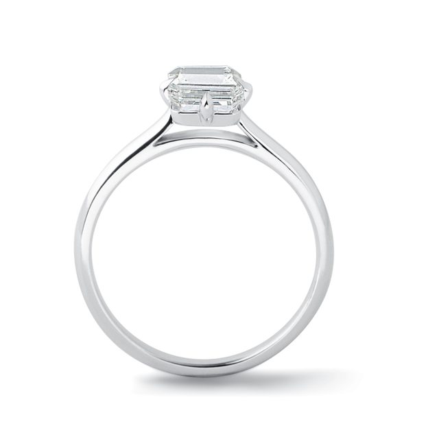 BAGUE EN OR BLANC ET DIAMANT TAILLE RADIANT - BAGUES AVEC DIAMANTS DE SYNTHÈSE - 