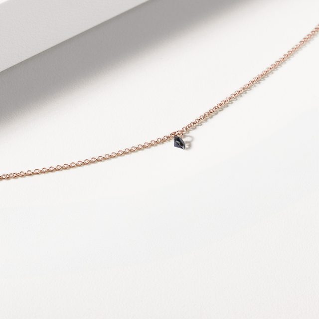 NÁRAMEK NOIR S ČERNÝM DIAMANTEM V RŮŽOVÉM ZLATĚ - NÁRAMKY S DIAMANTY - 