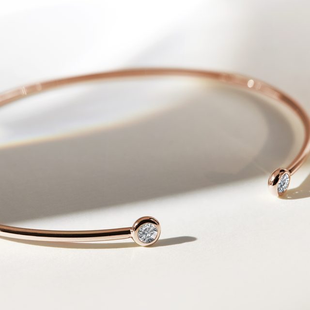 ARMBAND AUS ROSÉGOLD MIT LÜNETTE DIAMANTEN - ARMSPANGEN - 