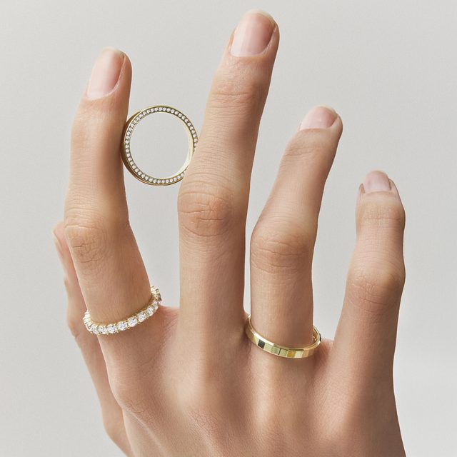 DAMENRING MIT GESCHLIFFENEN KANTEN IN GELBGOLD - RINGE GELBGOLD - 
