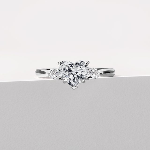 1CT HEART DIAMOND RING IN WHITE GOLD - RINGS WITH LAB-GROWN DIAMONDS - 