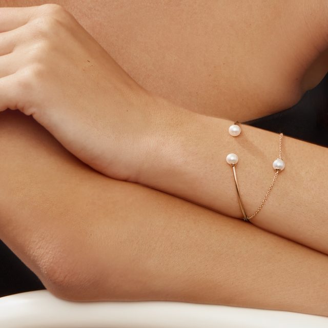PEARL BRACELET IN ROSE GOLD - PEARL BRACELETS - 