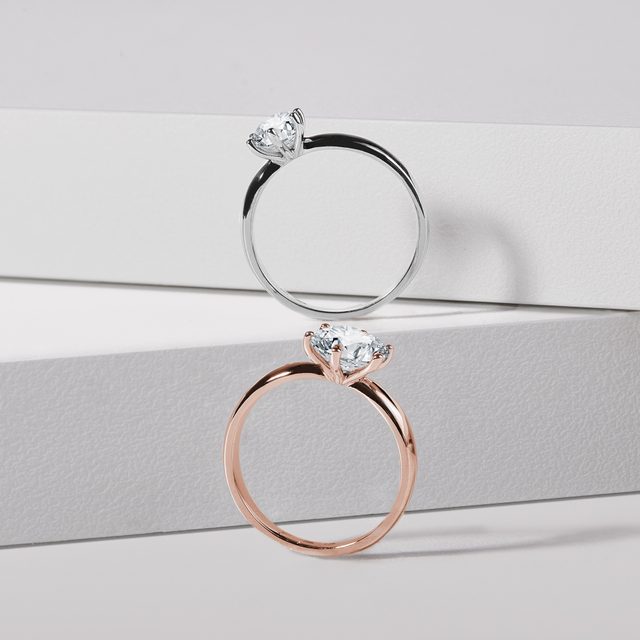 VERLOBUNGSRING AUS ROSÉGOLD MIT 1 CT DIAMANT - VERLOBUNGSRINGE MIT BRILLANT - 