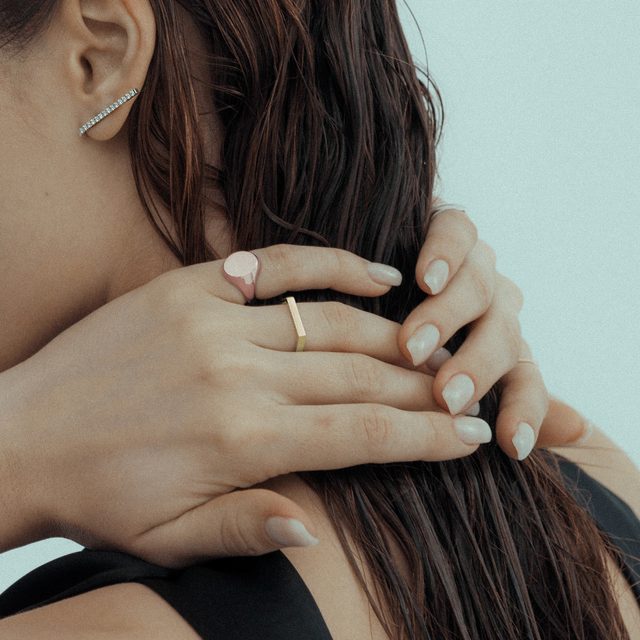 GOLDENER RING MIT GLATTER OBERFLÄCHE - RINGE GELBGOLD - 