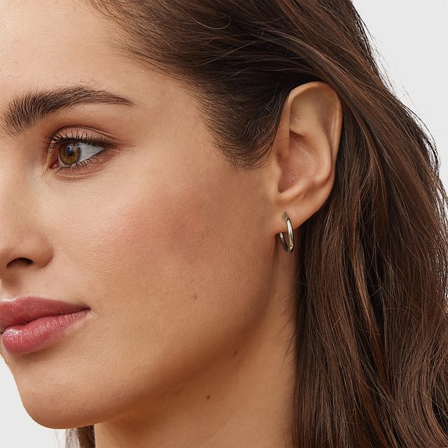 MINIMALISTYCZNE ZŁOTE KOLCZYKI 17 MM - KOLCZYKI Z BIAŁEGO ZŁOTA - 