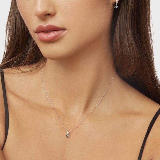 HALSKETTE AUS WEISSGOLD MIT TOPAS - KETTEN MIT TOPAS - 