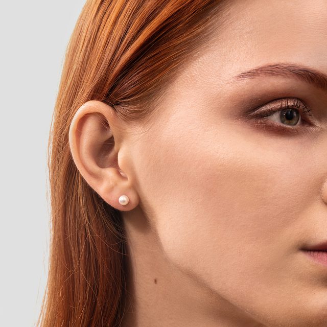 PECKY SE SLADKOVODNÍ PERLOU V BÍLÉM ZLATĚ - PERLOVÉ NÁUŠNICE - 