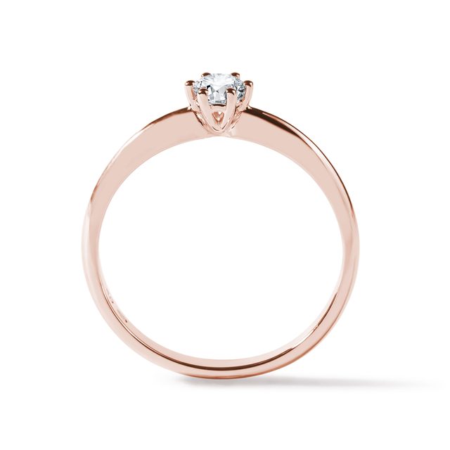 BAGUE DE FIANÇAILLES EN OR ROSE ET DIAMANT - TAILLE BRILLANT - 