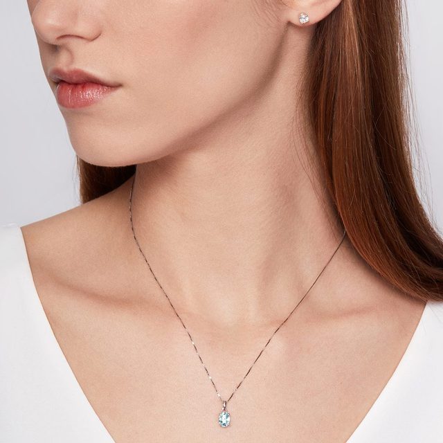 TOPASSCHMUCK IN 14K WEISSGOLD GEFASST - SCHMUCK SETS EDELSTEINE - 