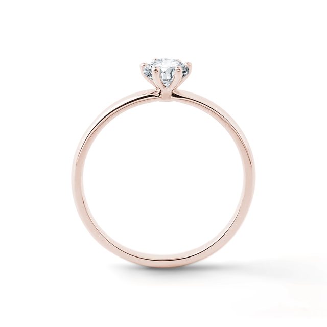 ZÁSNUBNÍ PRSTEN Z RŮŽOVÉHO ZLATA S BRILIANTEM - ZÁSNUBNÍ PRSTENY S BRILIANTEM - 