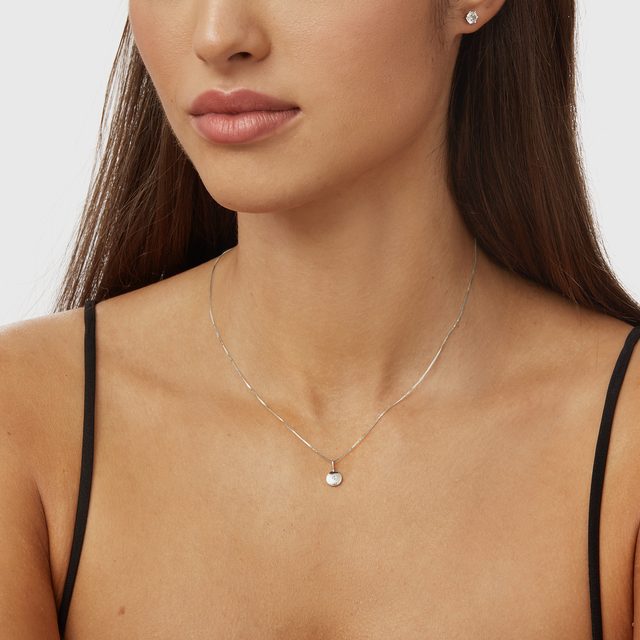 DIAMOND MEDALLION WHITE GOLD PENDANT - PENDANTS - 