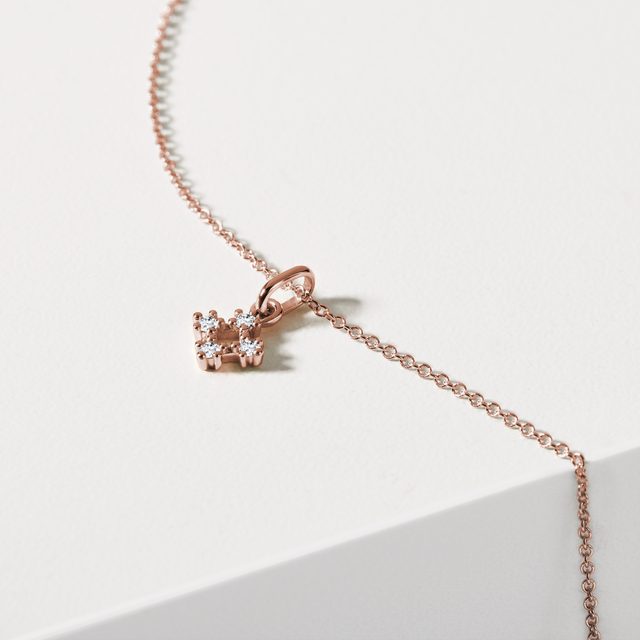 SCHNEEFLOCKENANHÄNGER FÜR KINDER MIT DIAMANTEN IN ROSÉGOLD - KINDER ANHÄNGER - 