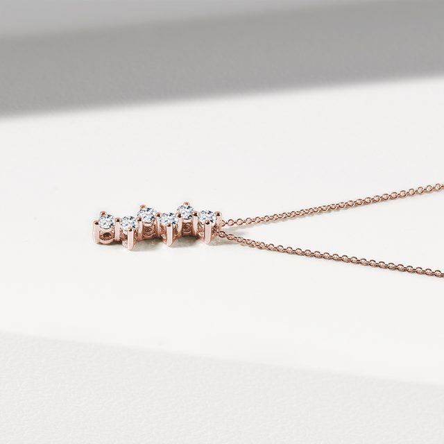 DIAMANTHALSKETTE AUS 14KT ROSÉGOLD - KETTEN MIT DIAMANTEN - 