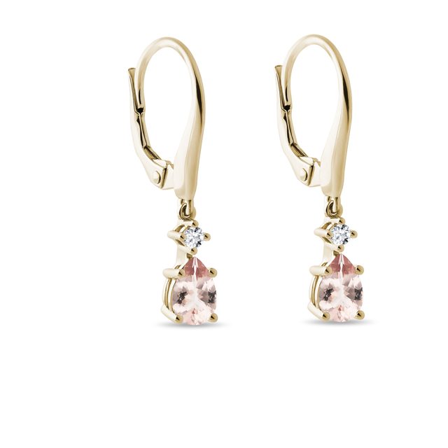 OHRRINGE IN GELBGOLD MIT MORGANITEN - OHRRINGE MIT MORGANIT - 