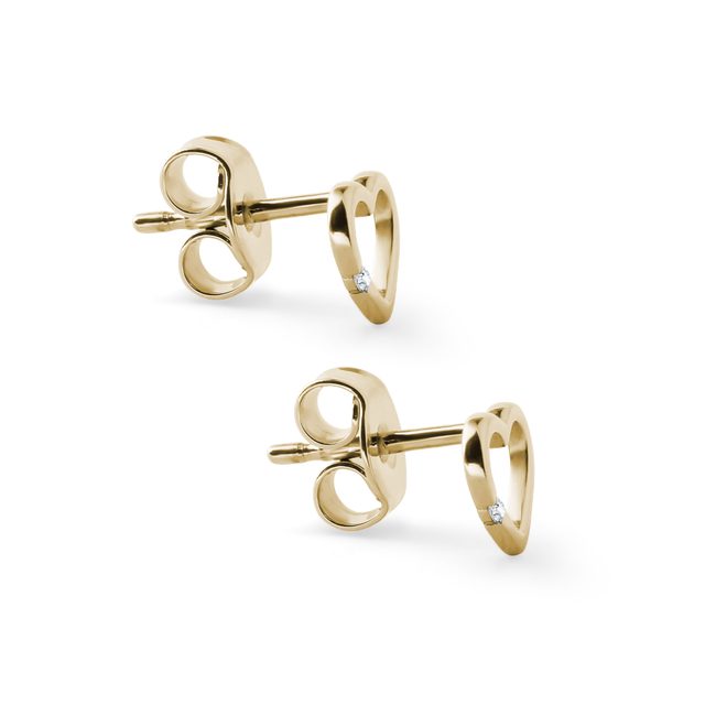 HERZOHRRINGE MIT DIAMANT - OHRSTECKER DIAMANT - 