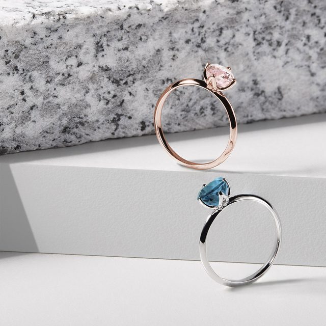 TOPAS-VERLOBUNGSRING IN WEISSGOLD - RINGE TOPAS - 