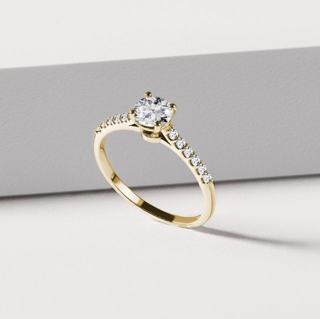 HALF CARAT DIAMOND GOLD ENGAGEMENT RING - DIAMOND ENGAGEMENT RINGS - 