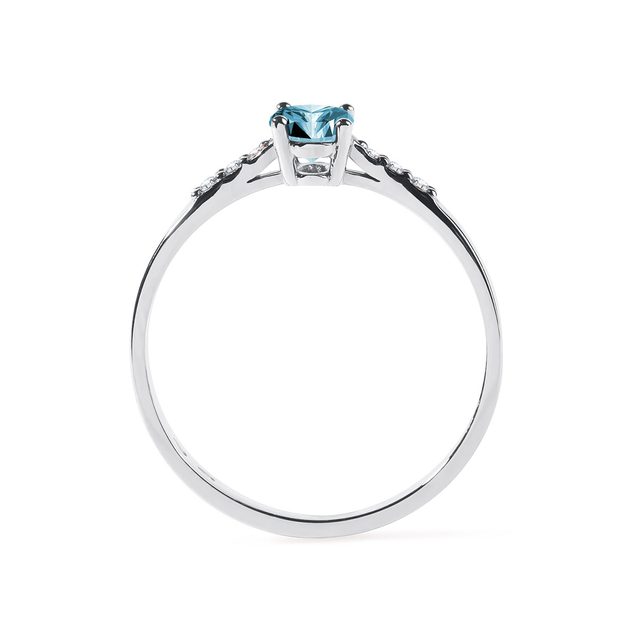 ZLATÝ PRSTEŇ S TOPÁSOM A DIAMANTMI - PRSTENE TOPÁS - 